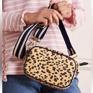 Boden Olivia Canvas Crossbody Animal Print Purse Shoulder Bag